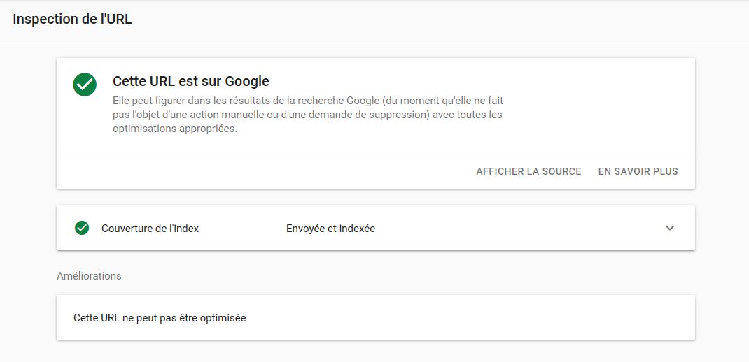 couverture index inspection url search console