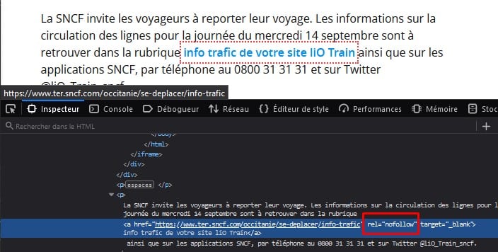 no follow seo medias journaliste