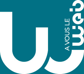 logo blanc fond bleu avousleweb