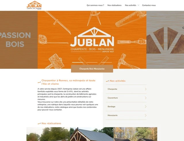 Page d'accueil du site Jublan