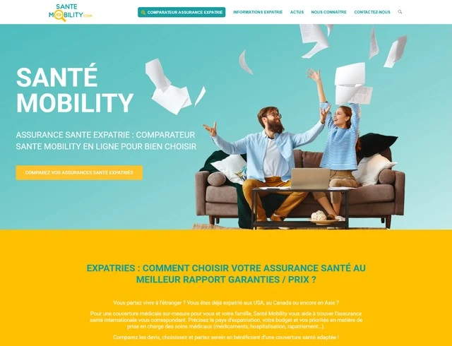 Page d'accueil du site Santé Mobility